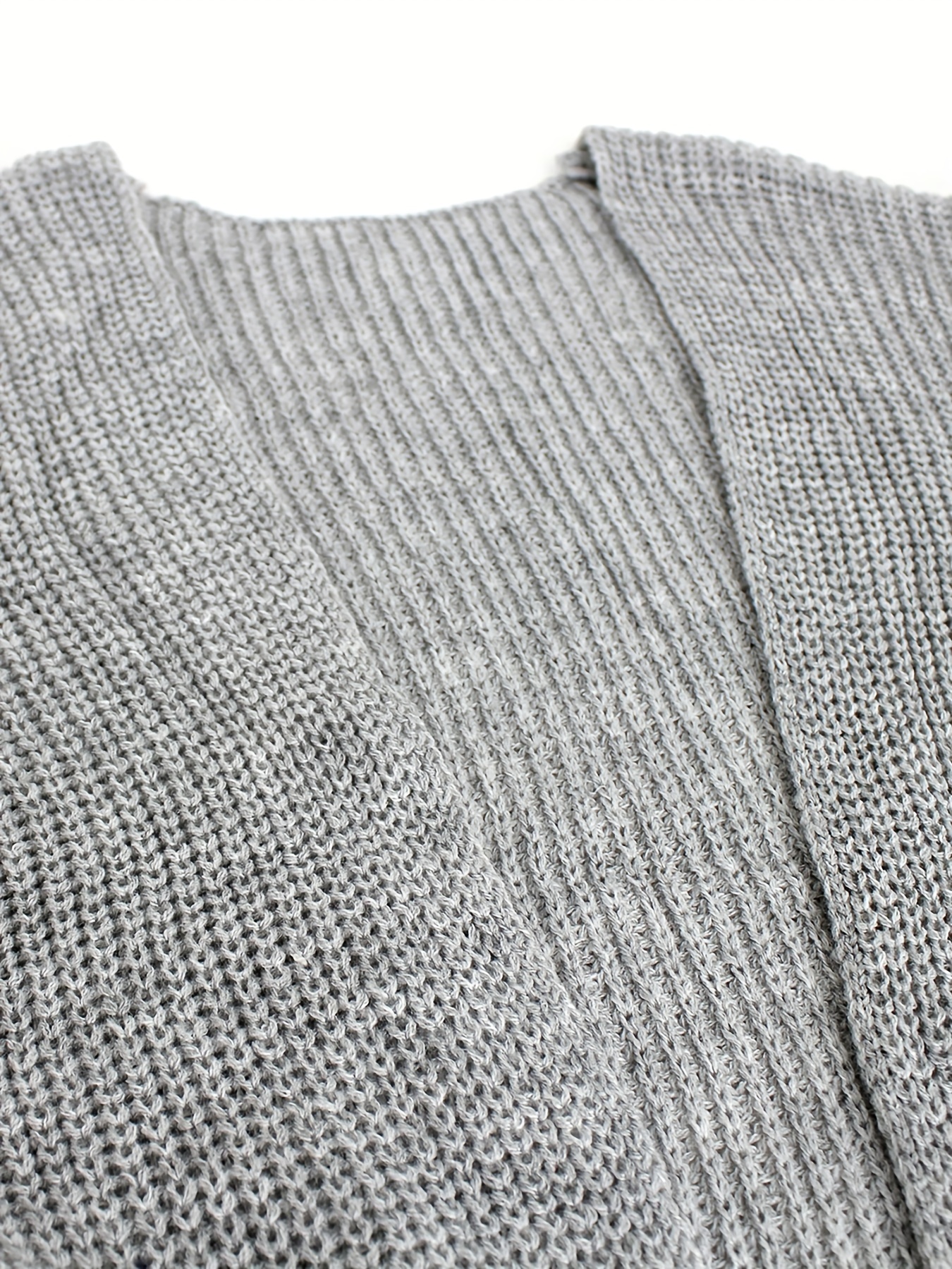 solid length knit cardigan casual open front long sleeve sweater with pockets womens clothing details 3