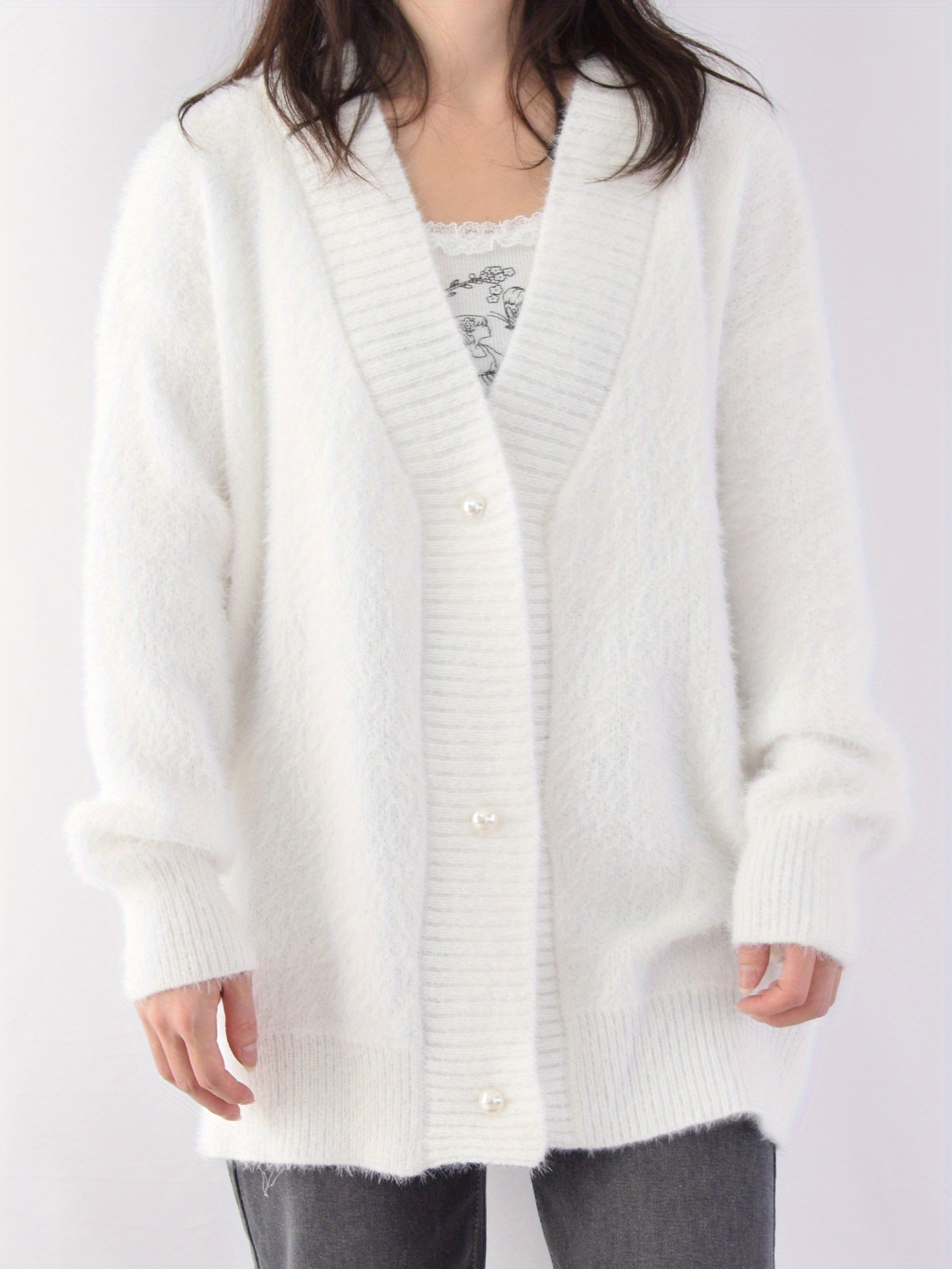 valentines day v neck cardigan elegant long sleeve cardigan for womens clothing details 7