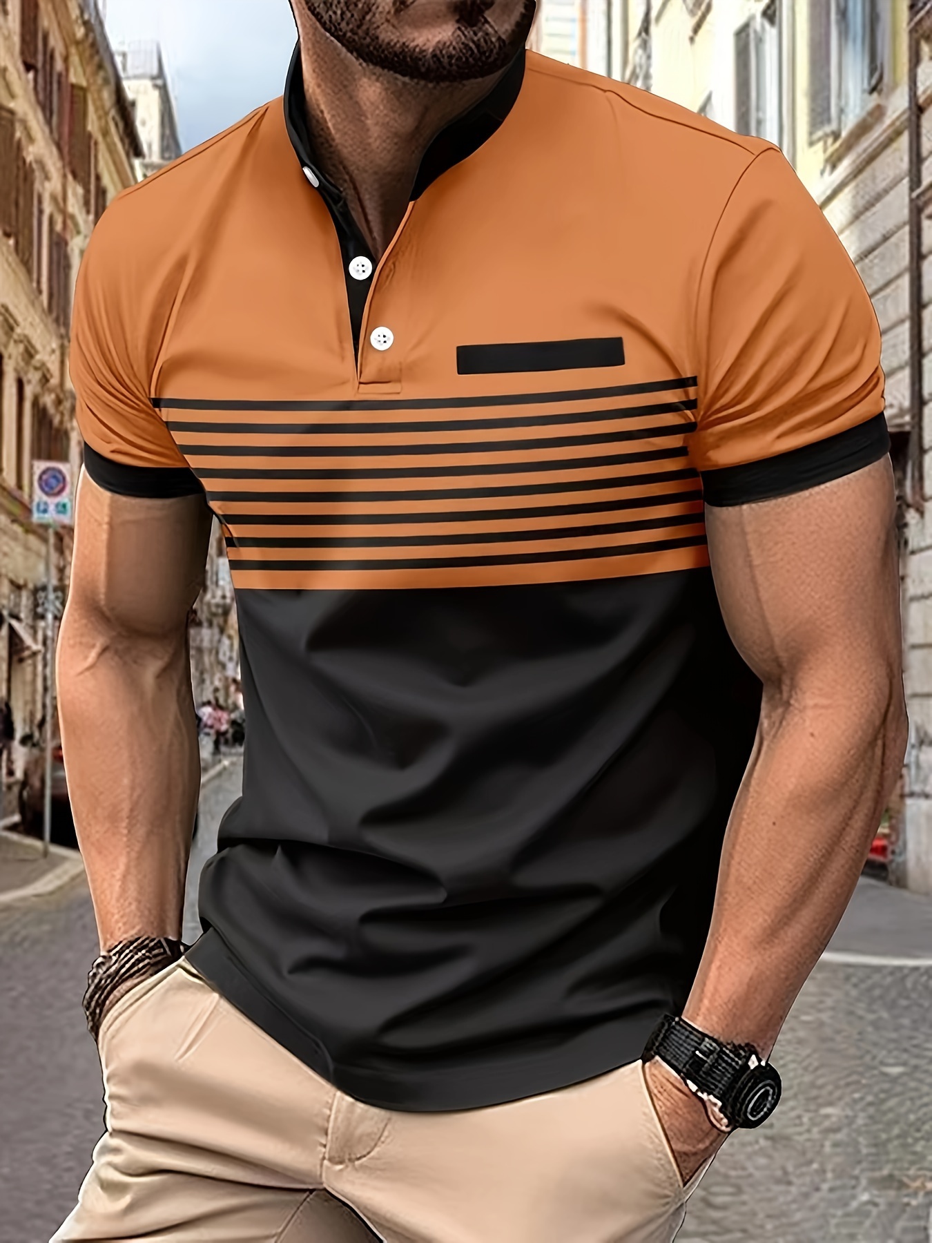 summer mens fashionable lapel short sleeve t shirt suitable for commercial entertainment occasions such as tennis and golf mens clothing as gifts details 3