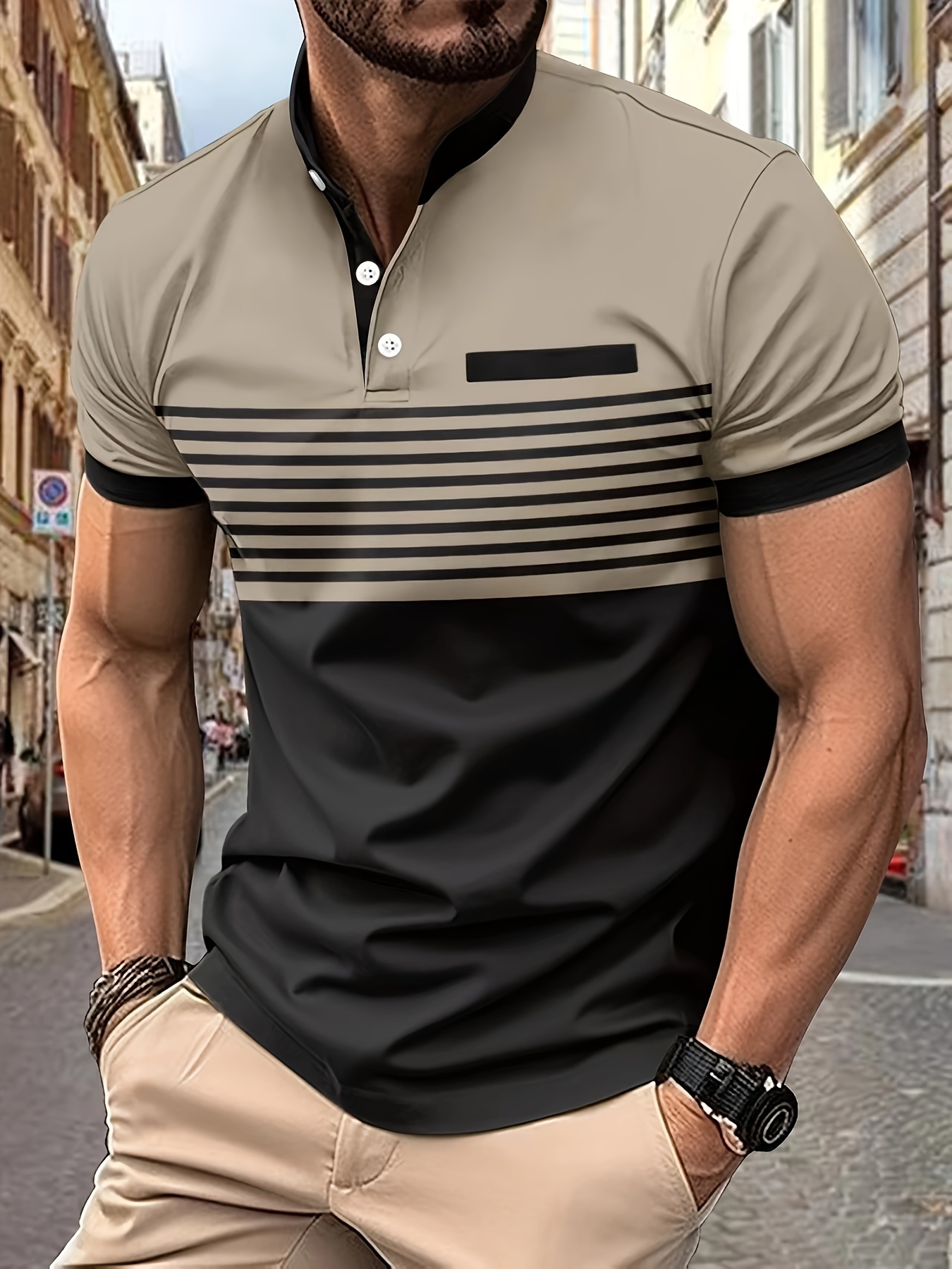 summer mens fashionable lapel short sleeve t shirt suitable for commercial entertainment occasions such as tennis and golf mens clothing as gifts details 12