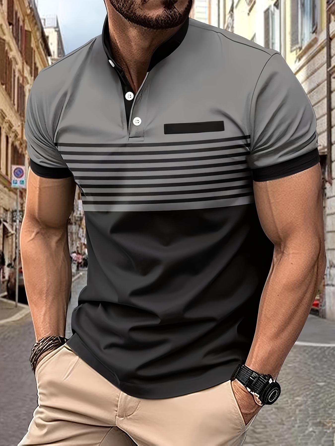 summer mens fashionable lapel short sleeve t shirt suitable for commercial entertainment occasions such as tennis and golf mens clothing as gifts details 15
