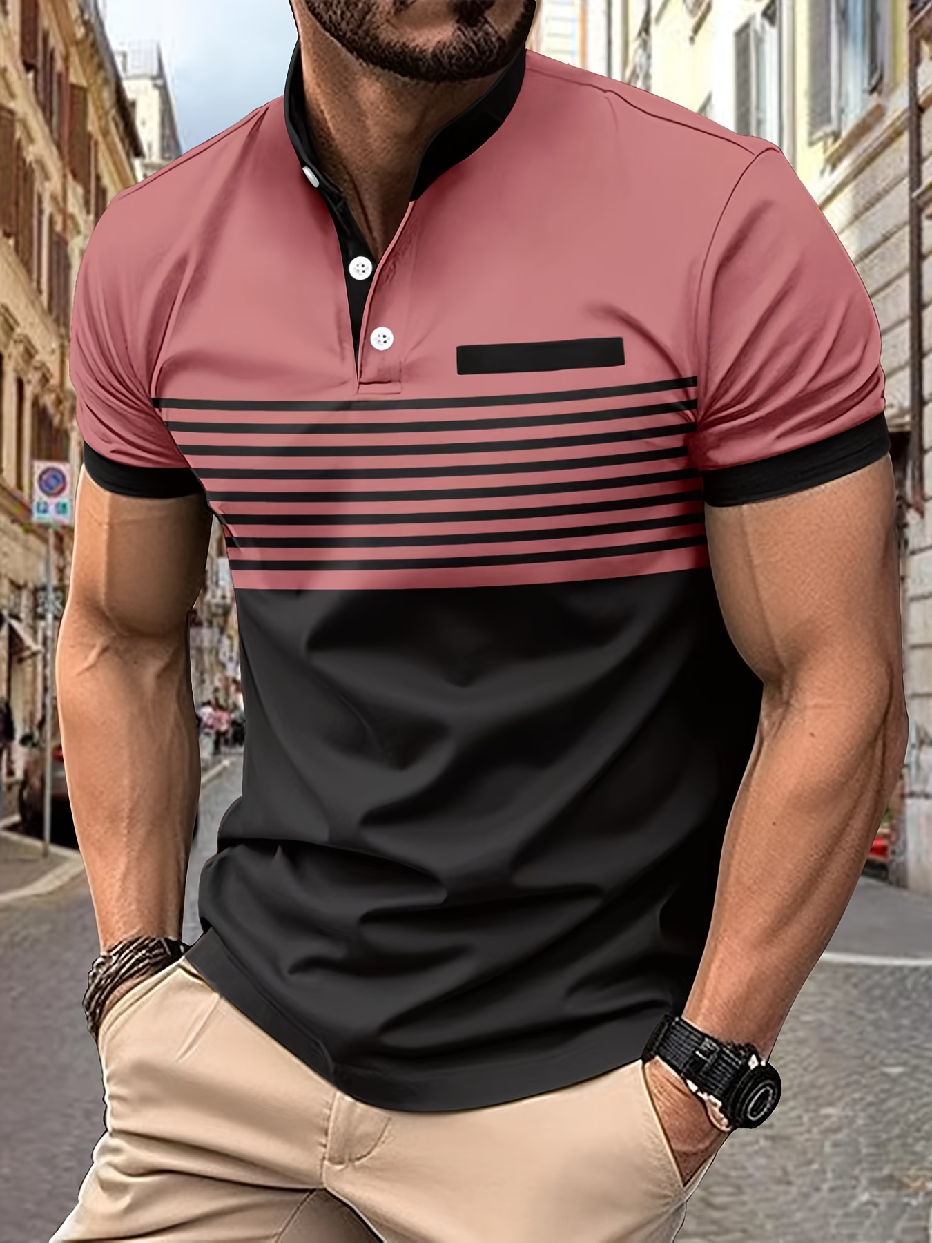 summer mens fashionable lapel short sleeve t shirt suitable for commercial entertainment occasions such as tennis and golf mens clothing as gifts details 18