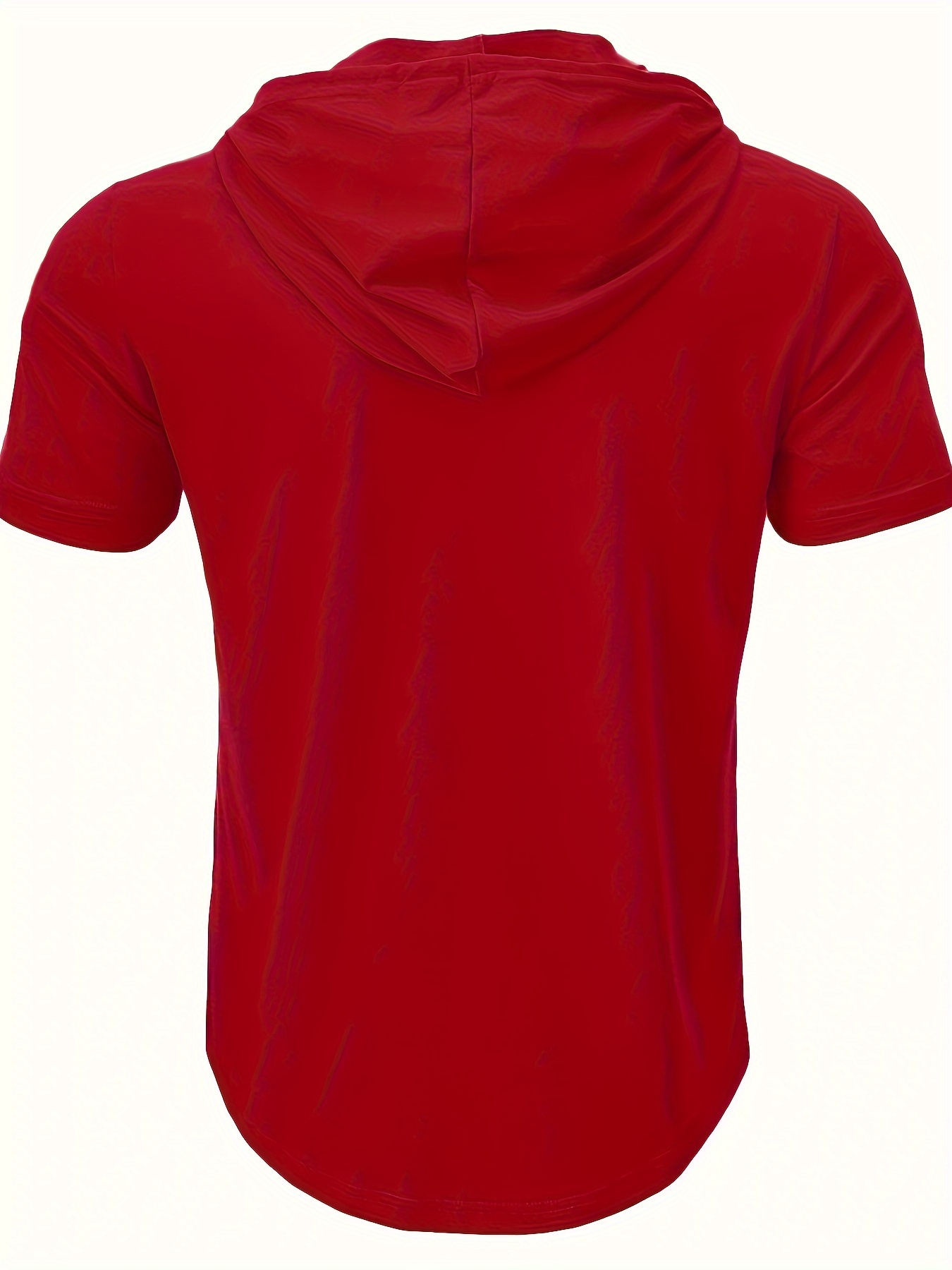 solid color mens stretch slim fit short sleeve hooded henley shirt with drawstring for summer outdoor details 18