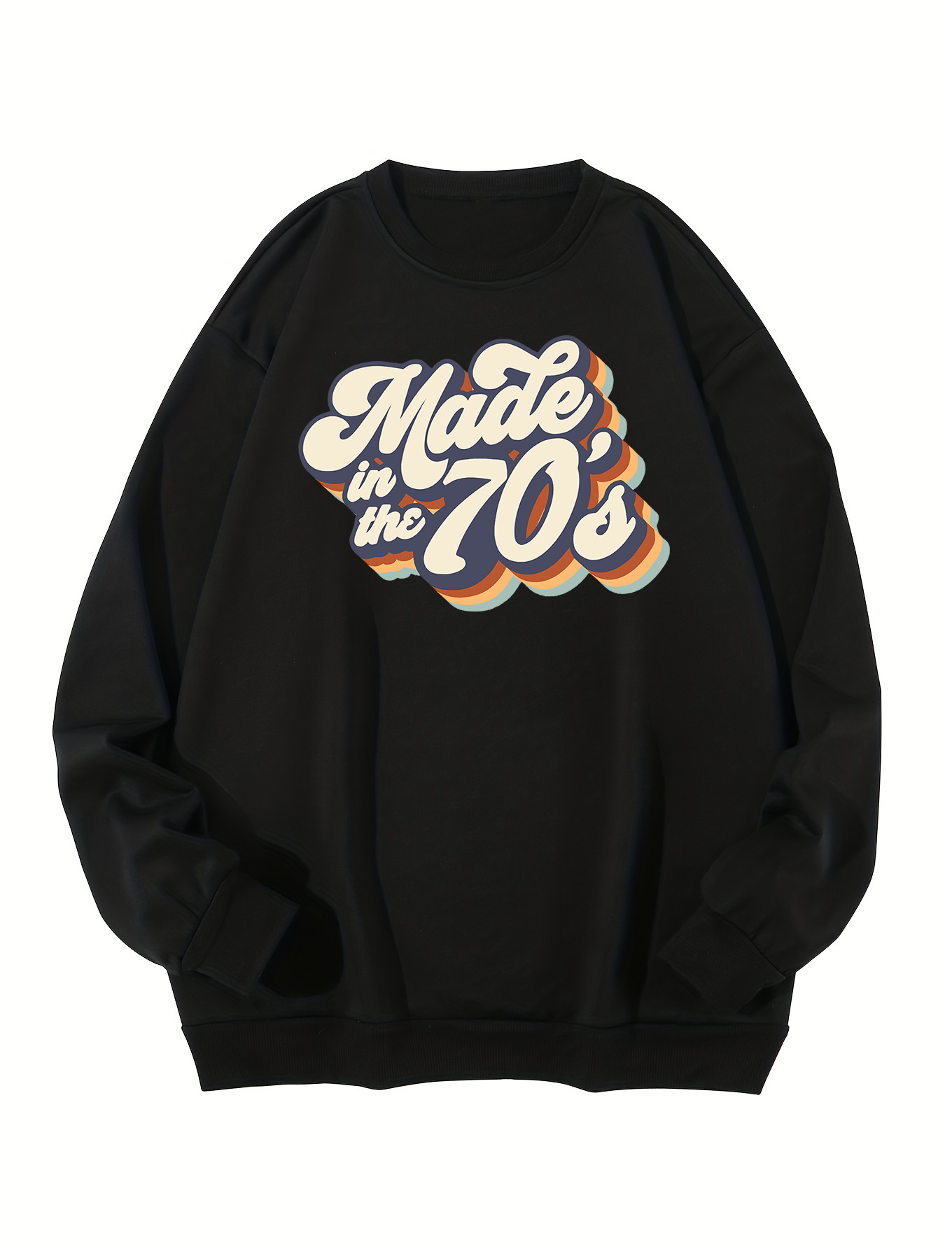 plus size mens sweatshirt made in the 70 crew neck pullover mens clothing details 0