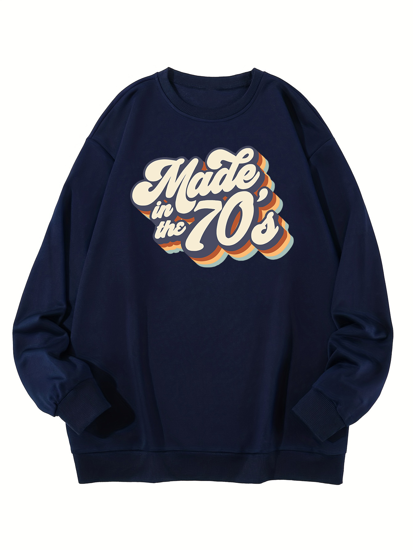 plus size mens sweatshirt made in the 70 crew neck pullover mens clothing details 2