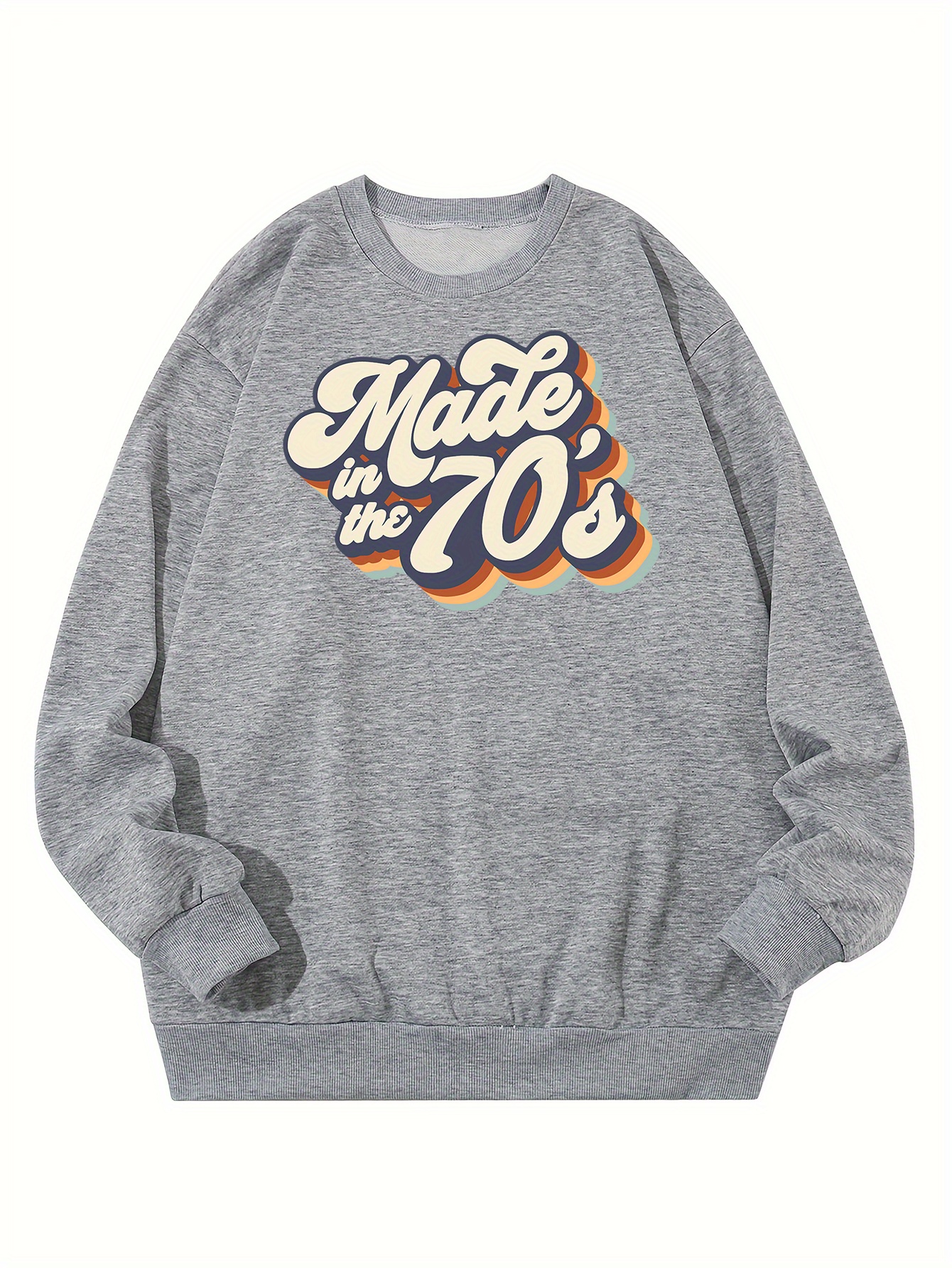 plus size mens sweatshirt made in the 70 crew neck pullover mens clothing details 4
