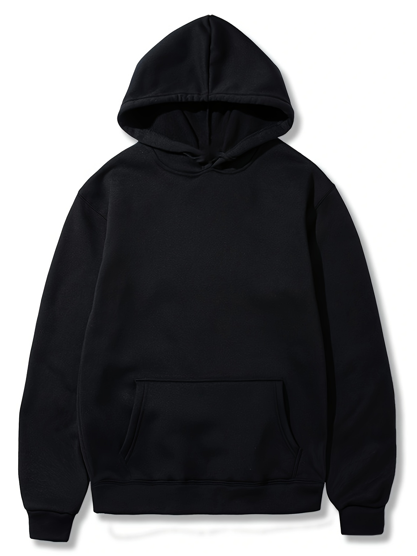 plus size mens solid hoodies oversized hooded sweatshirt for autumn winter mens clothing details 0