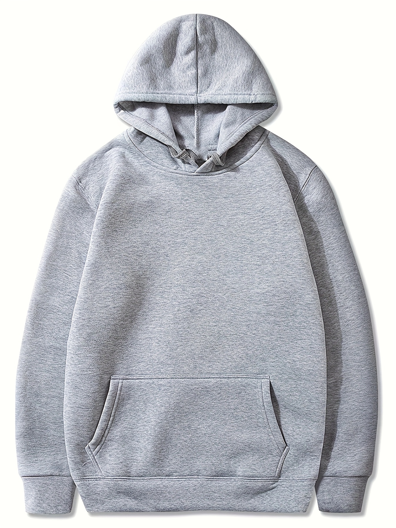 plus size mens solid hoodies oversized hooded sweatshirt for autumn winter mens clothing details 2