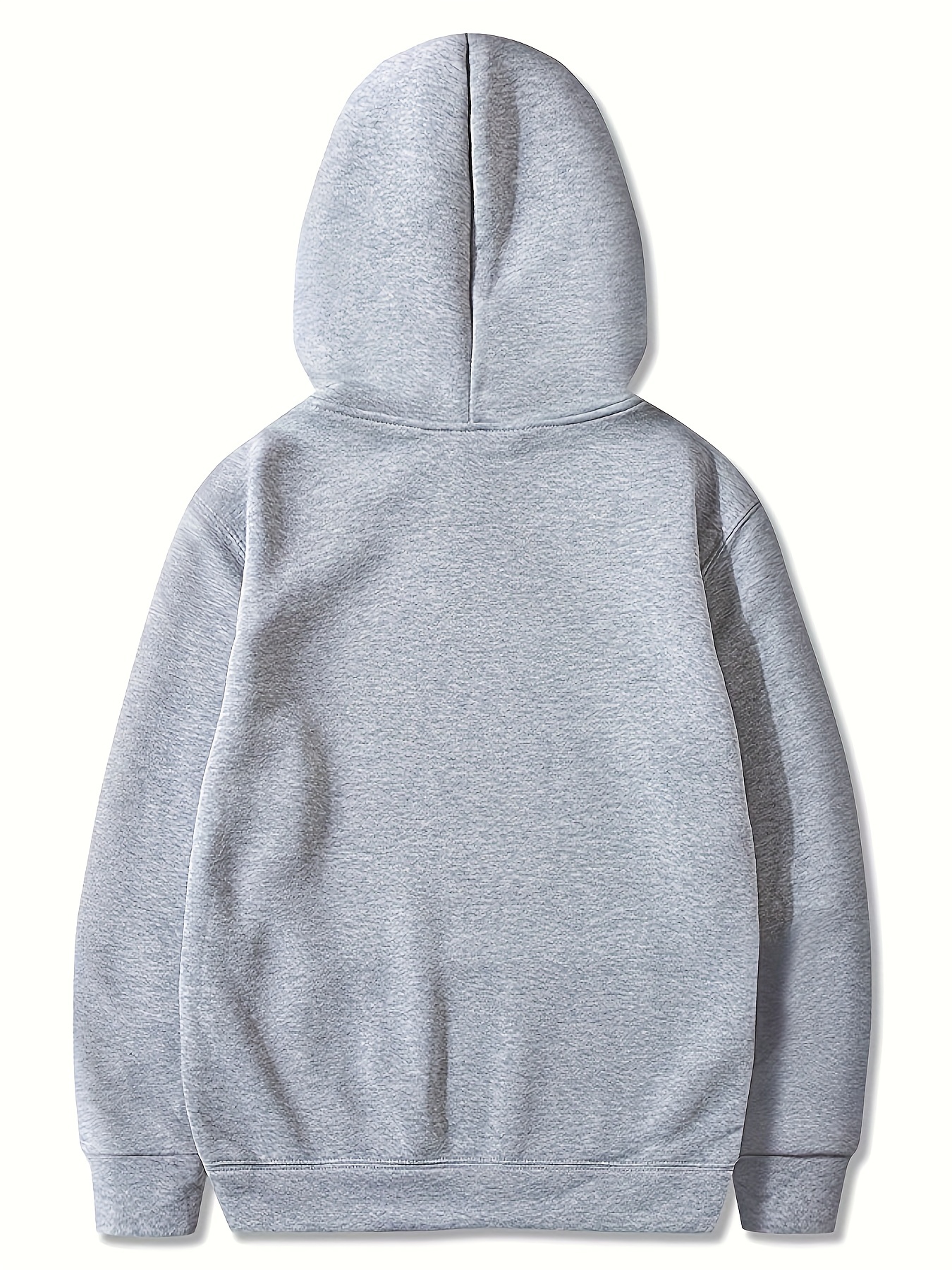 plus size mens solid hoodies oversized hooded sweatshirt for autumn winter mens clothing details 3