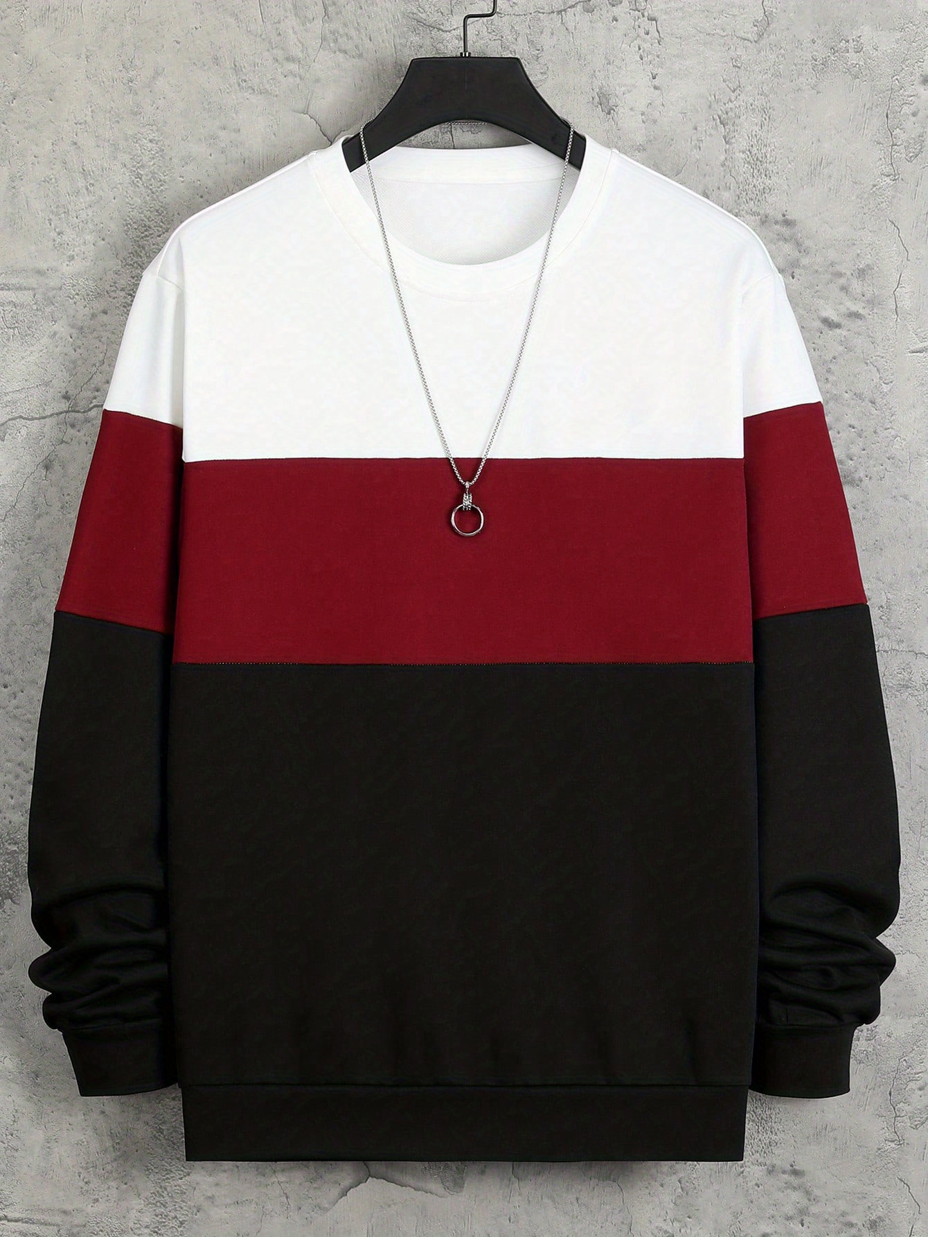 plus size mens   sweatshirt for spring autumn oversized trendy crew neck pullover tops for males mens clothing details 0