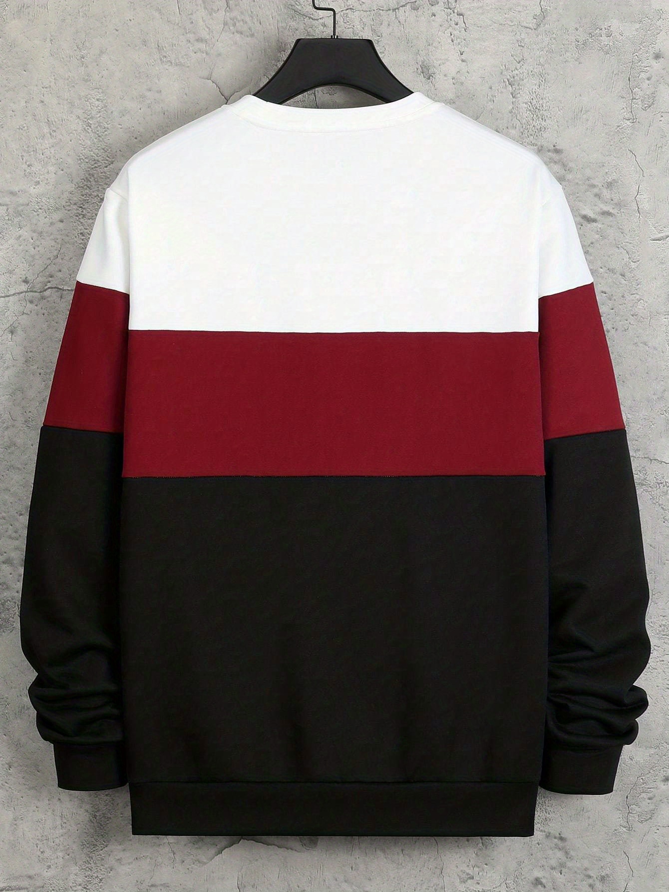 plus size mens   sweatshirt for spring autumn oversized trendy crew neck pullover tops for males mens clothing details 1