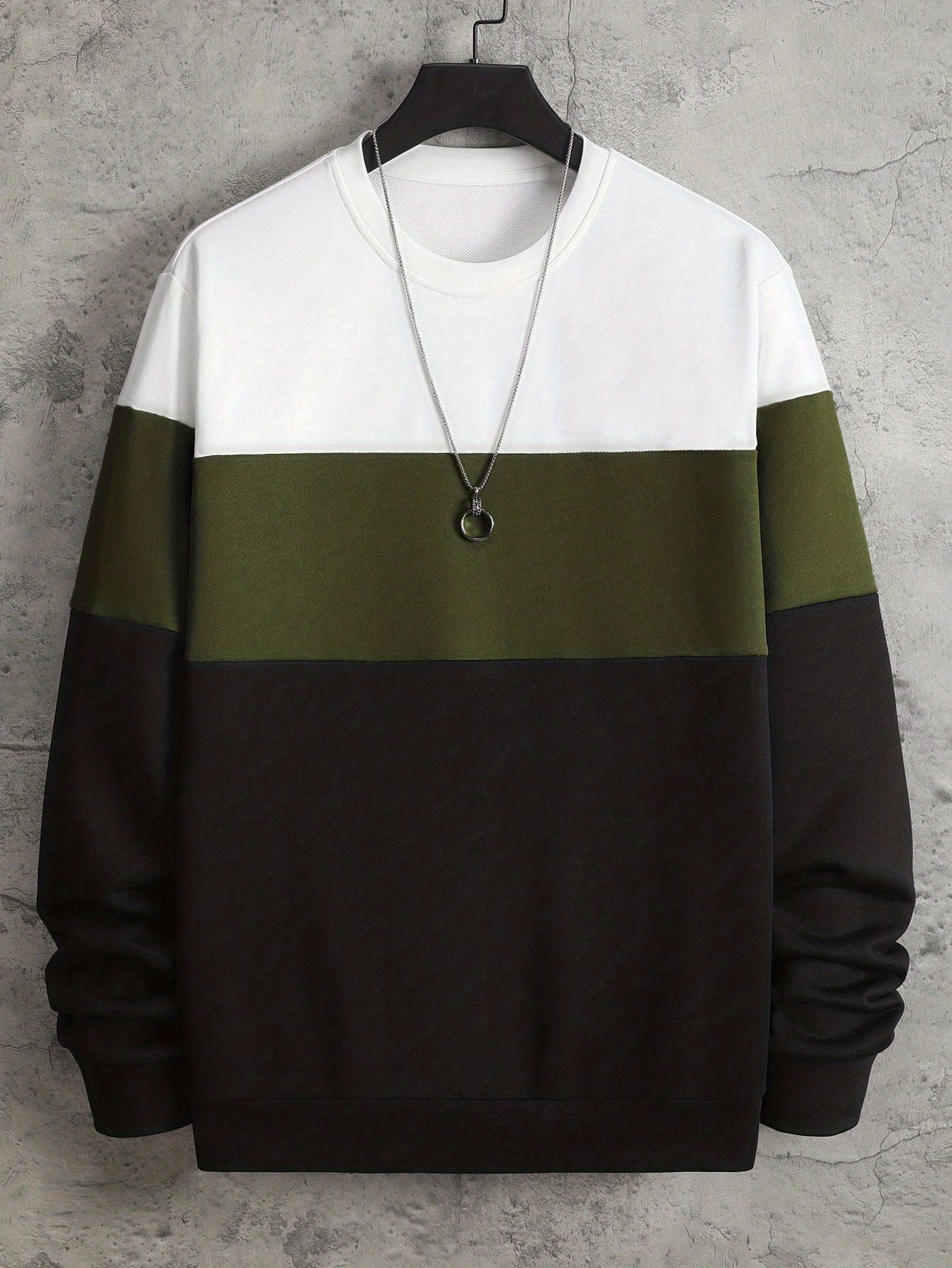 plus size mens   sweatshirt for spring autumn oversized trendy crew neck pullover tops for males mens clothing details 3