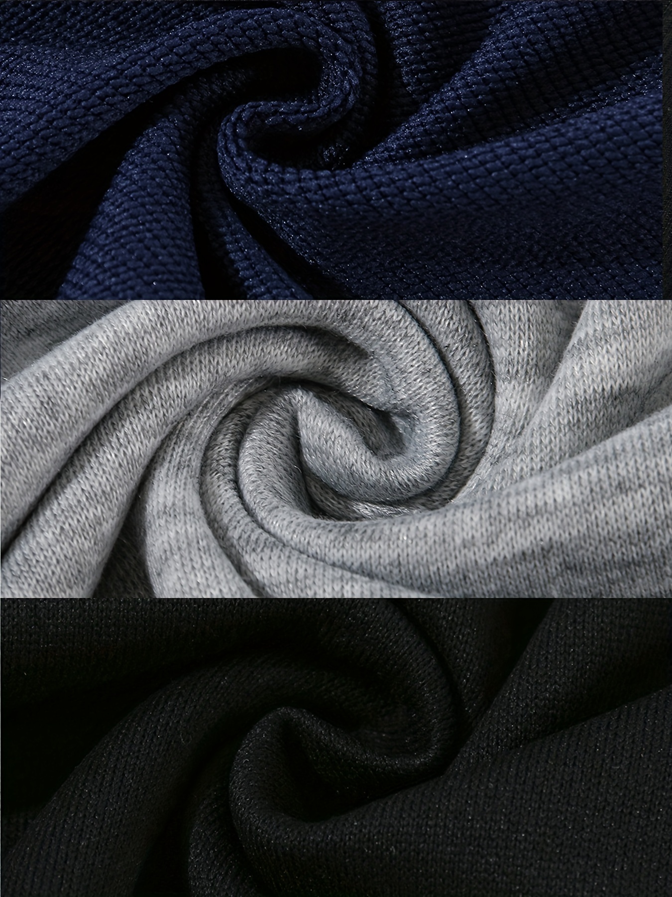 1 2 3pcs plus size mens solid sweatshirts for autumn winter mens clothing details 3