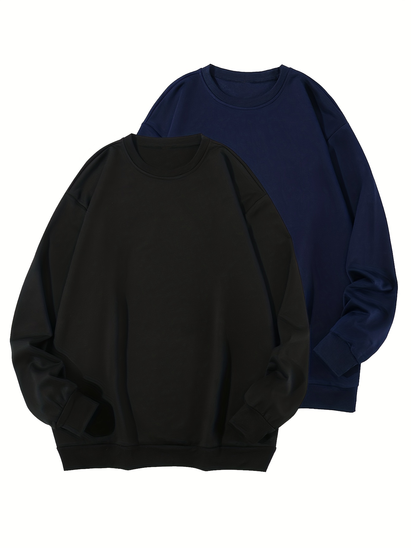 1 2 3pcs plus size mens solid sweatshirts for autumn winter mens clothing details 5