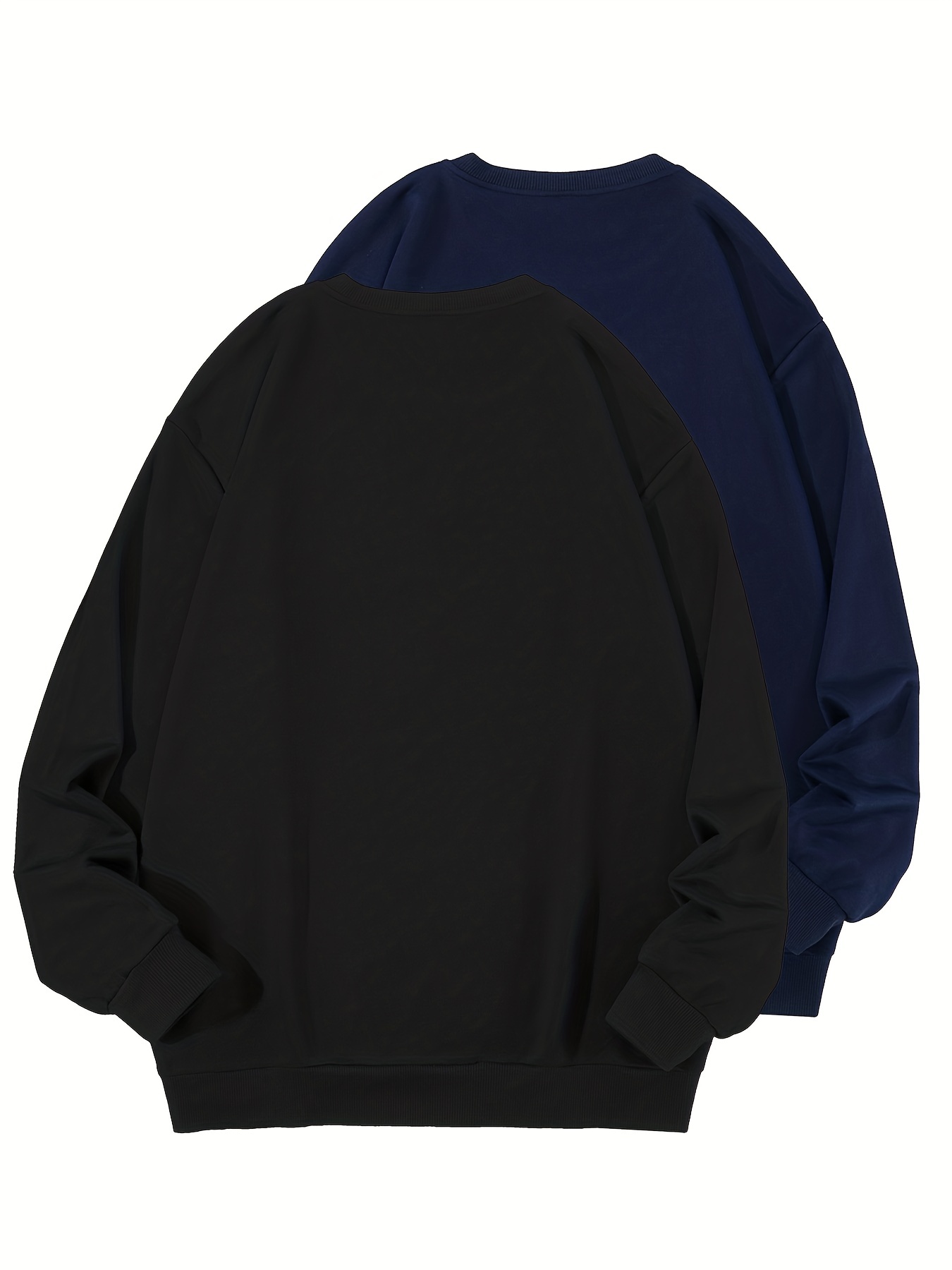 1 2 3pcs plus size mens solid sweatshirts for autumn winter mens clothing details 6